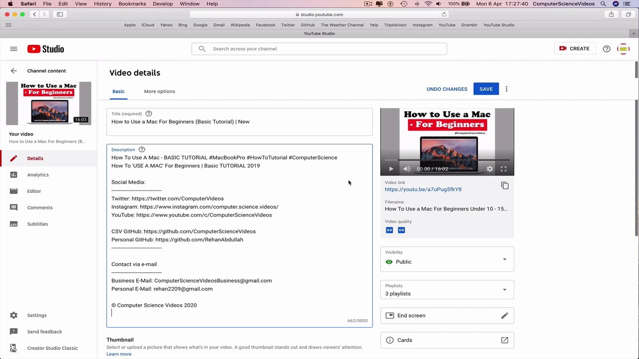 How to USE YouTube - Add Social Media Links to Your YouTube Video Description | Tutorial 31
