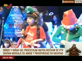 Niños y niñas del preescolar Matea Bolívar de VTV festejan y envían su mensaje navideño