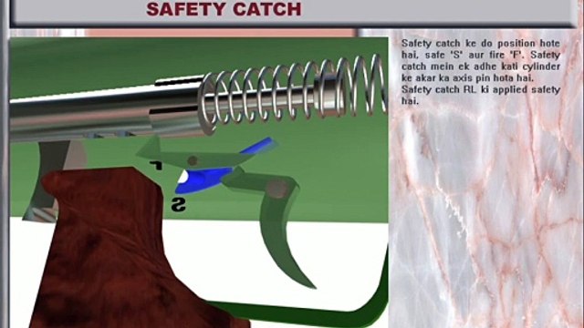 01.84mm Rocket launcher ki safety catch aur launcher ki chal aur mechanical safety