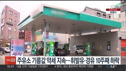 주유소 기름값 약세 지속…휘발유·경유 10주째 하락