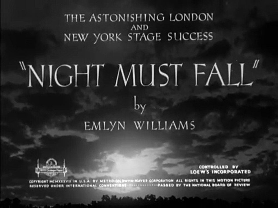 Night Must Fall (1937) Title Sequence