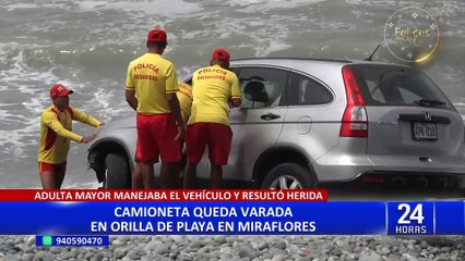 Costa Verde: Adulta mayor pierde el control de su vehículo y termina en el mar