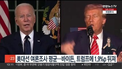美대선 여론조사 평균…바이든, 트럼프에 1.9%p 뒤져