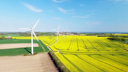 Wind turbines in the sun - Free Stock Video