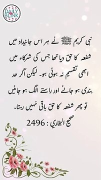 Daily Hadees | Hadees Sharif | Sahih Bukhari 2496 || Daily Blink #shorts #viral #sahihbukhari