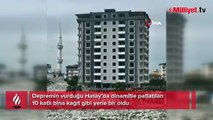 Dinamitle patlatılan 10 katlı bina, kağıt gibi yerle bir oldu