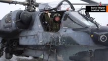 ロシアのヘリコプターによるウクライナでの激しい雪の中の攻撃を捉えたビデオ