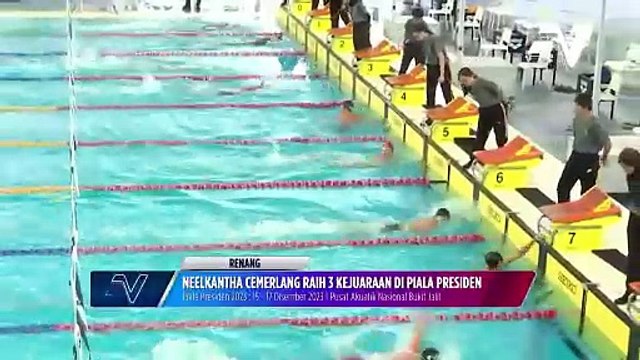 Neekantha rekod masa terpantas 100m gaya bebas lelaki kategori 11-12 tahun di Piala Presiden