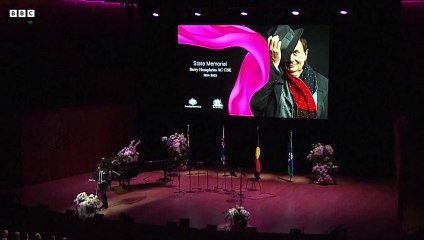 Watch- King Charles, Elton John pay tribute to Barry Humphries - BBC News