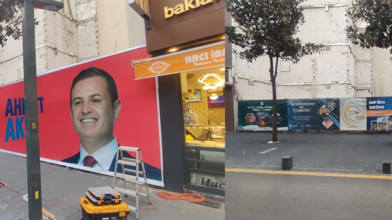 CHP adayının afişi gitti, yerine belediye afişi geldi