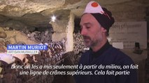 Dans les Catacombes de Paris, des murs d'ossements remontés méthodiquement