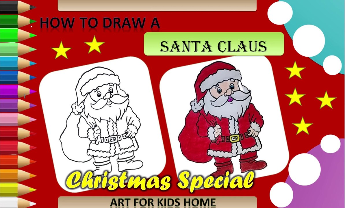 How to Draw a Santa Claus | Easy Drawing for kids |  सांता क्लॉज़ | سانتا كلوز |  Sinterklas |  সান্তা ক্লজ |  Санта Клаус |  le père Noël