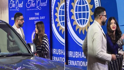 Aishwarya-Abhishek तलाक के ख़बरों के बीच एक साथ  बेटी Aaradhya के Annual Function में पहुंचे!