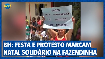 Protesto e festa em Natal Solidário na Vila Fazendinha, em BH