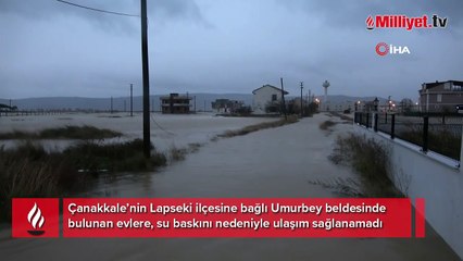 Çanakkale’de yazlık evlerin bulunduğu bölge sular altında kaldı