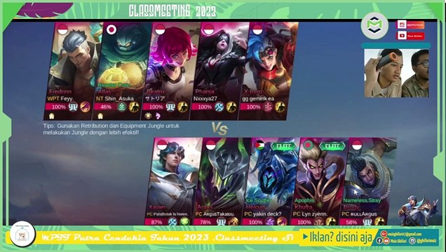 Classmeeting MLBB 2023 Kelas VIII K1 dan IX-1 K1 #Round 1