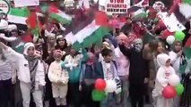 Vanlı çocuklar Filistin için yürüdü