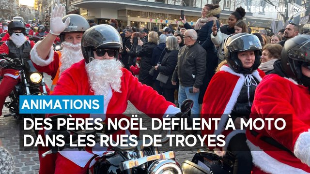 Des Pères Noël défilent à moto dans les rues de Troyes
