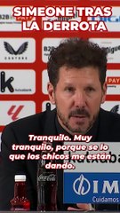 Simeone está "muy tranquilo" tras la derrota en Bilbao