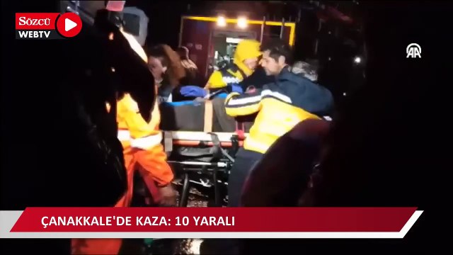 Yolcu otobüsünün kamyona çarpması sonucu 10 kişi yaralandı