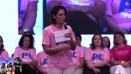Michelle Bolsonaro é recebida com gritos de 'senadora' em Curitiba