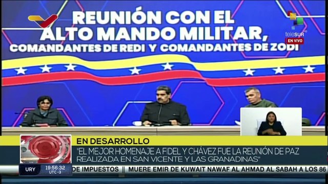Venezuela: Pdte. Nicolás Maduro sostiene reunión con alto mando militar del país