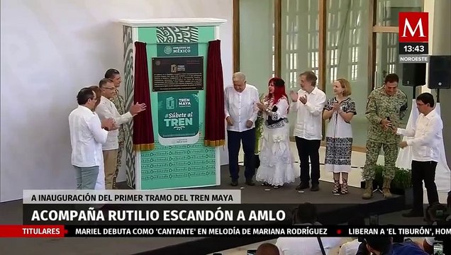 El gobernador de Chiapas, Rutilio Escandón Cadenas asiste a la inauguración del Tren Maya