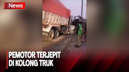 Tragis! Pemotor Terjepit di Kolong Truk, Evakuasi Berlangsung Dramatis