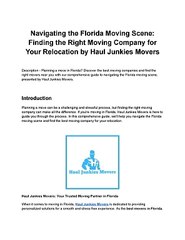 Haul Junkies Movers - Best Moving Company in Florida