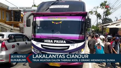 Truk Muatan Galon Tabrak Kios, 2 Orang Meninggal Dunia