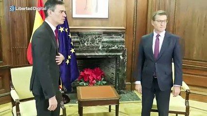Sánchez y Feijóo, reunidos en el Congreso entre gran expectación