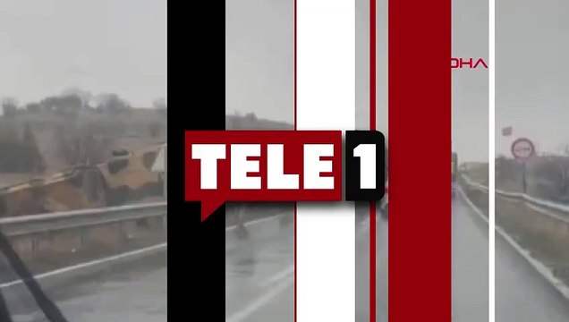 Zırhlı askeri araç şarampole devrildi!