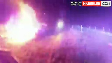 ABD'de polis alevler içindeki kadını son anda kurtardı