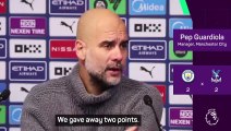Manchester City didn't deserve to beat Palace - Guardiola