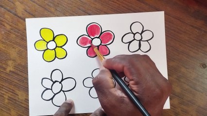 How To Draw a Flower Drawing, Painting and Coloring for Kids & Toddlers