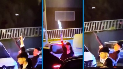 İstanbul'da düğün konvoyundakilerin silahlarla havaya ateş ettiği anlar kamerada 