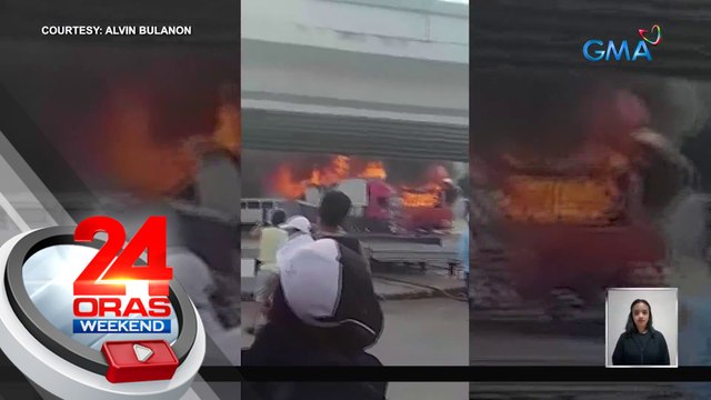 2 patay, 5 sugatan sa sunog ng wing van sa terminal sa Marikina dahil sa paputok; ilang sasakyan, nadamay | 24 Oras Weekend
