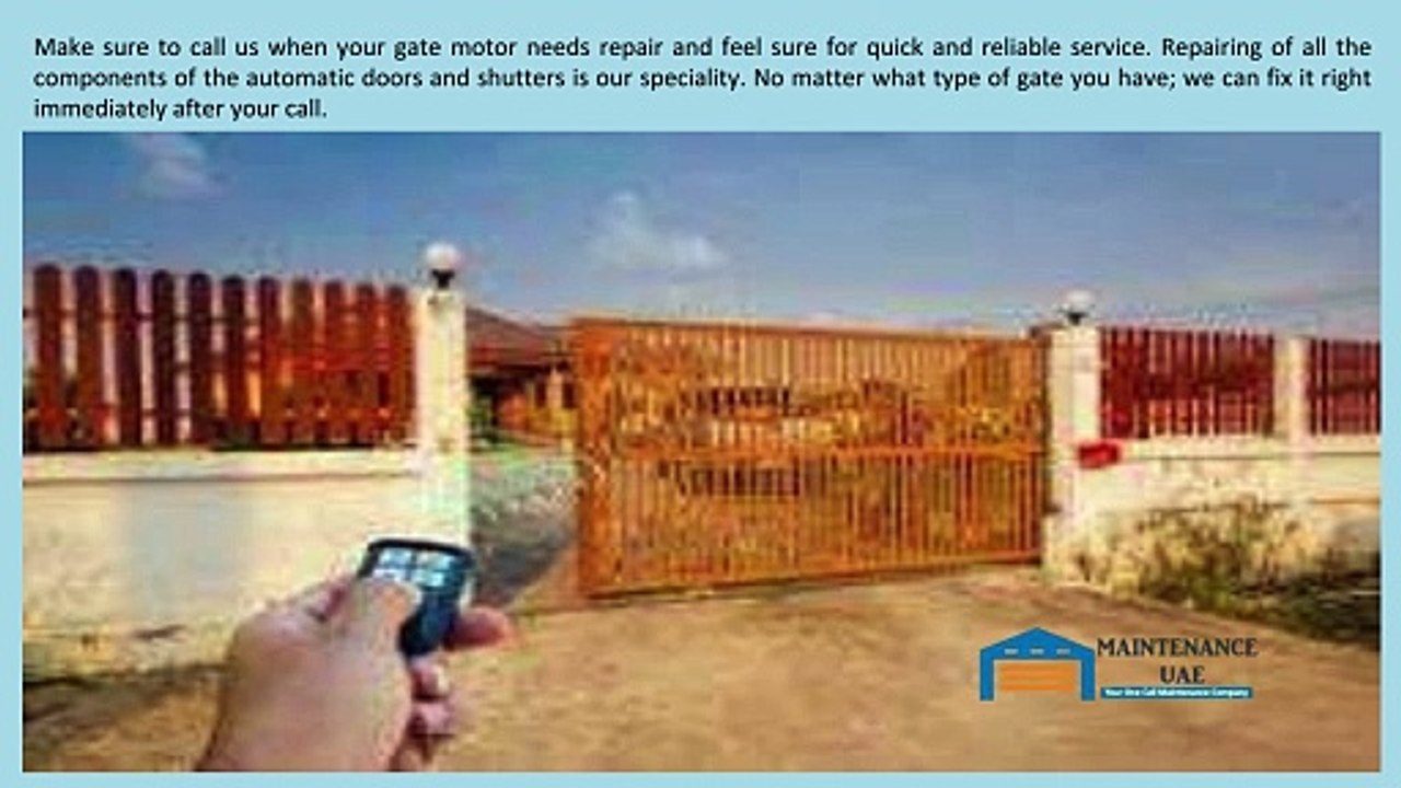 Gate Motor Works in Ajman