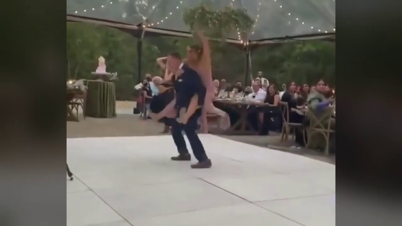 funny couple in wedding