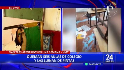 Queman seis aulas y realizan pintas en colegio de Villa María del Triunfo