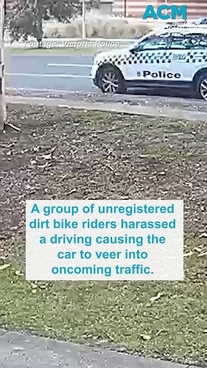 Dirt bike riders cause driver to swerve into oncoming traffic