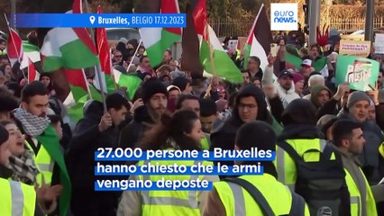 下载视频: Manifestazioni pro-Palestina in tutta Europa per chiedere il cessate il fuoco a Gaza