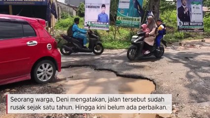Jalan Cipta Karya Dipenuhi Lubang, Pelajar Kerap Jadi Korban