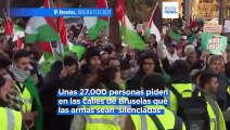 Manifestantes en Europa piden a Israel un alto el fuego