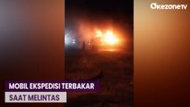 Mobil Ekspedisi Terbakar saat Melintas di Depan Mapolres Jambi