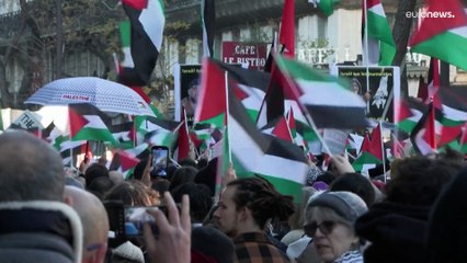شاهد: الآلاف يتظاهرون مجددا في باريس ويطالبون بوقف إطلاق النار في غزة