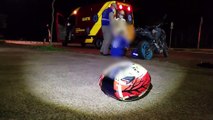 Jovem passa reto na rotatória e sofre queda de motocicleta bairro Santo Inácio