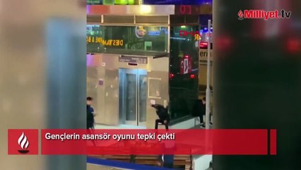 Gençlerin asansör oyunu tepki çekti
