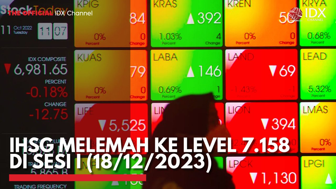 IHSG Melemah ke Level 7.158 di Sesi I (18/12/2023)