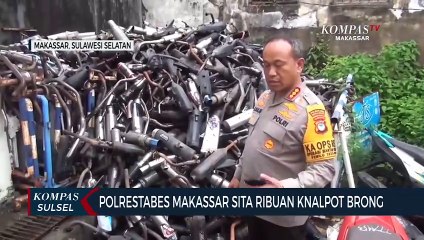 Polrestabes Makassar Sita Ribuan Knalpot Brong